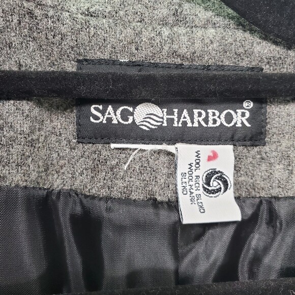 Sag Harbor L/XL Soft Wool Blazer Grey Long Women's - Picture 4 of 9